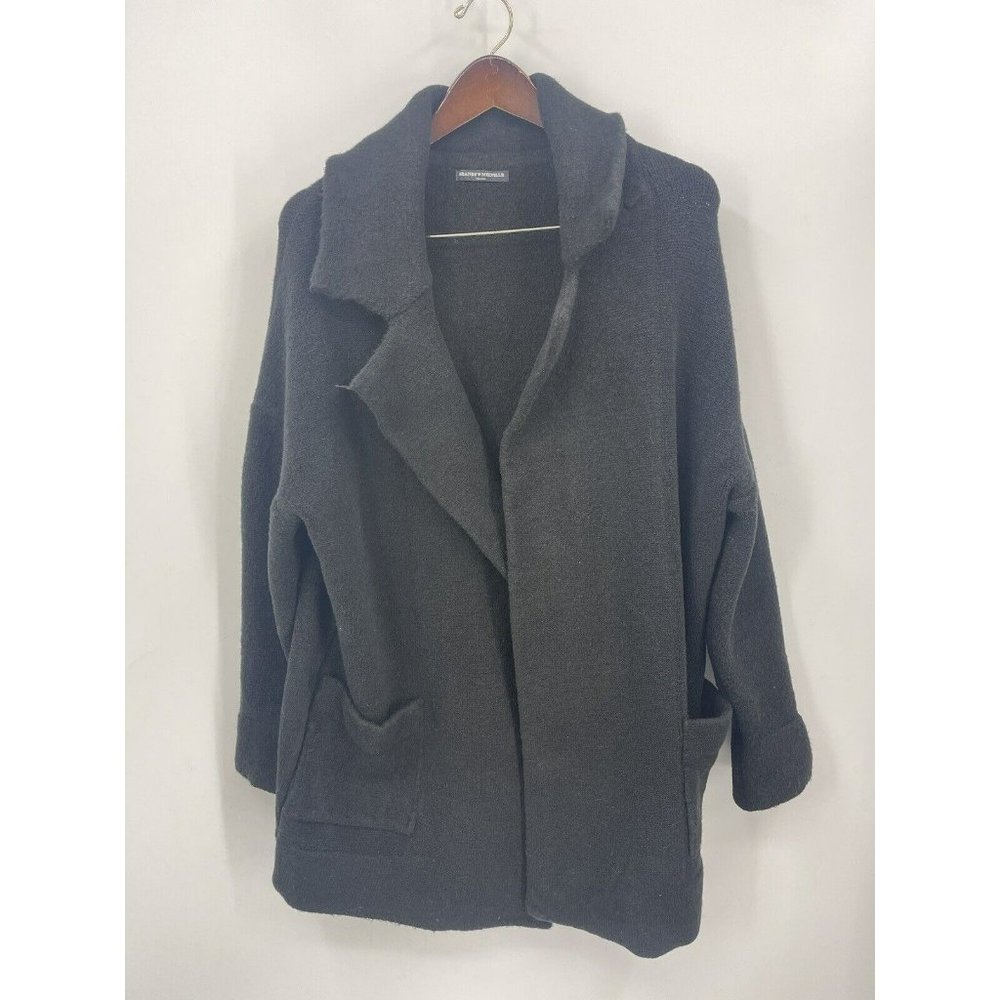 Brandy Melville Kennedy Cardigan Coat Women One Size Open Front Wool Blend Black